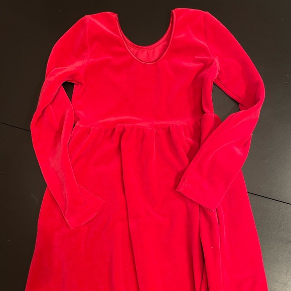 Hanna Andersson Velour Super Soft Skater Dress - size 8, red - Picture 3 of 4